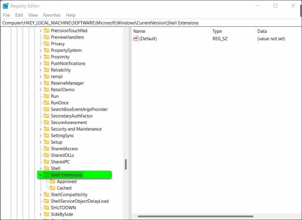 Registry - Shell Extensions